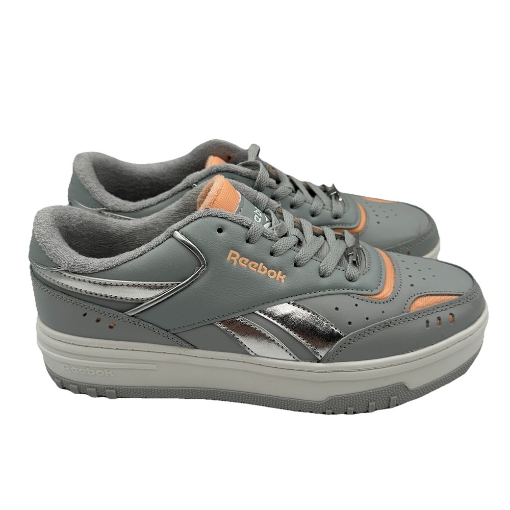 Reebok‎ Club C Double Shoes Womens 10 Blue Gray/Orange/Silver Platform Sneakers